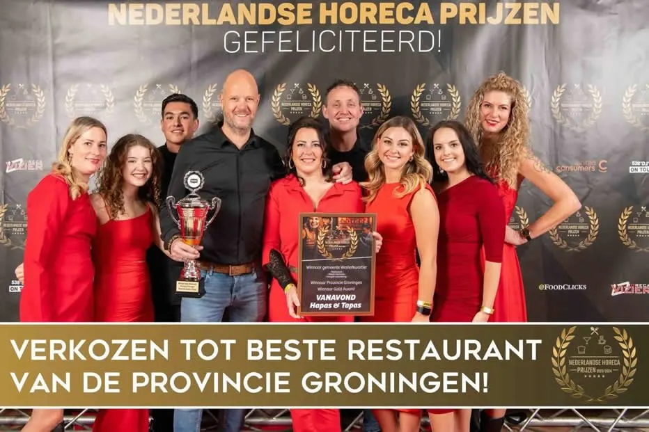 Vandaag Lunch Hapas & Tapas meermalen bekroond tot beste restaurant van de provincie Groningen